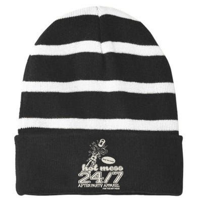 Iamunwell Store Hot Mess 24.7 Striped Beanie with Solid Band