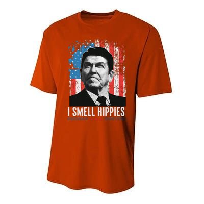 I Smell Hippies Retro American Flag Patriotic Performance Sprint T-Shirt