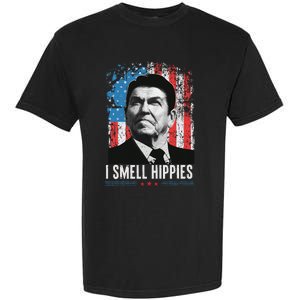 I Smell Hippies Retro American Flag Patriotic Garment-Dyed Heavyweight T-Shirt