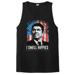 I Smell Hippies Retro American Flag Patriotic PosiCharge Competitor Tank