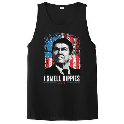 I Smell Hippies Retro American Flag Patriotic PosiCharge Competitor Tank