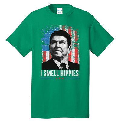 I Smell Hippies Retro American Flag Patriotic Tall T-Shirt