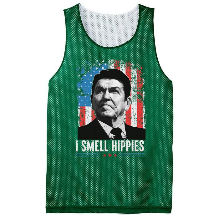 I Smell Hippies Retro American Flag Patriotic Mesh Reversible Basketball Jersey Tank