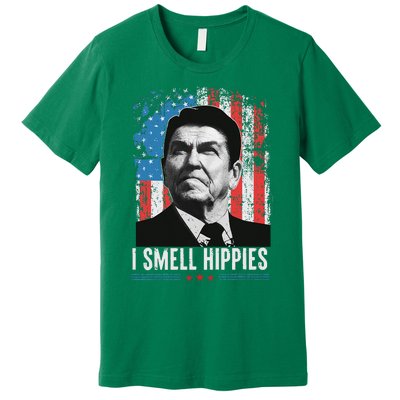 I Smell Hippies Retro American Flag Patriotic Premium T-Shirt