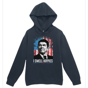 I Smell Hippies Retro American Flag Patriotic Urban Pullover Hoodie