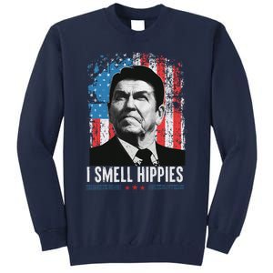 I Smell Hippies Retro American Flag Patriotic Tall Sweatshirt