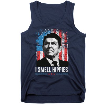 I Smell Hippies Retro American Flag Patriotic Tank Top