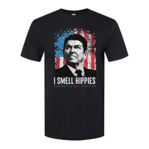 I Smell Hippies Retro American Flag Patriotic Softstyle CVC T-Shirt