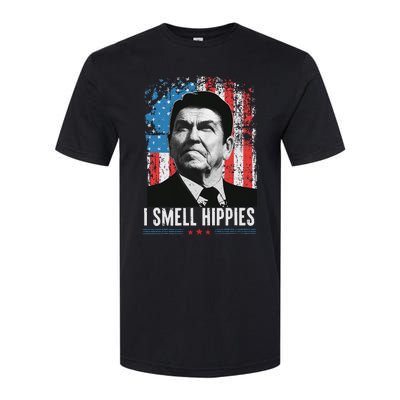 I Smell Hippies Retro American Flag Patriotic Softstyle CVC T-Shirt