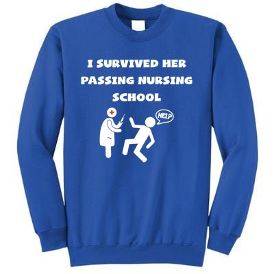 I Survived Her Passing Nursing School Help Graduation Gift Tall Sweatshirt