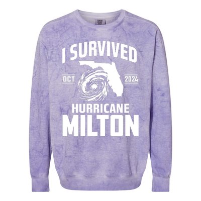 I Survived Hurricane Milton 2024 Survived Hurricane Milton Colorblast Crewneck Sweatshirt