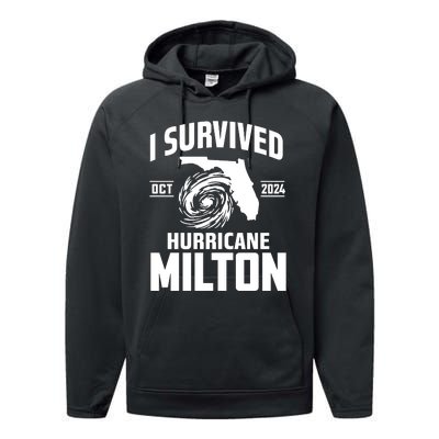 I Survived Hurricane Milton 2024 Survived Hurricane Milton Performance Fleece Hoodie