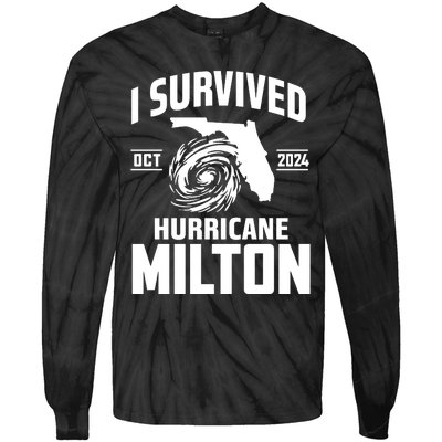 I Survived Hurricane Milton 2024 Survived Hurricane Milton Tie-Dye Long Sleeve Shirt