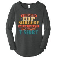 I Survived Hip Surgery Get Well Hip Replacement Recovery Women's Perfect Tri Tunic Long Sleeve Shirt