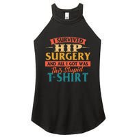 I Survived Hip Surgery Get Well Hip Replacement Recovery Women's Perfect Tri Rocker Tank