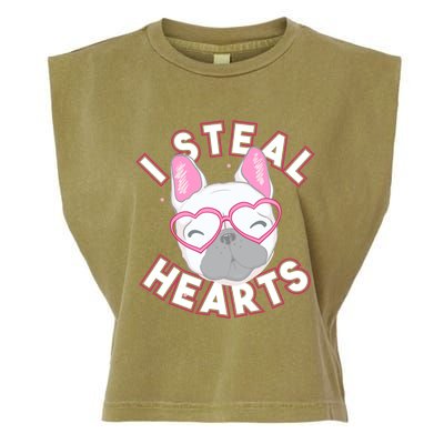 I Steal Hearts Great Gift Funny French Bulldog Valentines Day Gift Garment-Dyed Women's Muscle Tee