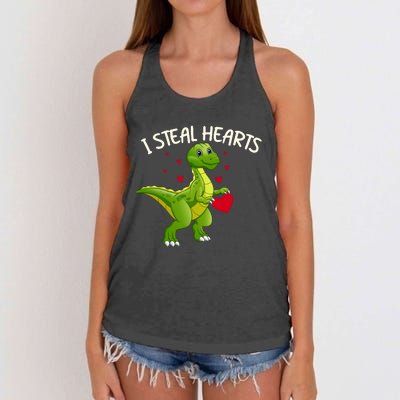 I Steal Hearts Valentine's Day Funny Women's Knotted Racerback Tank