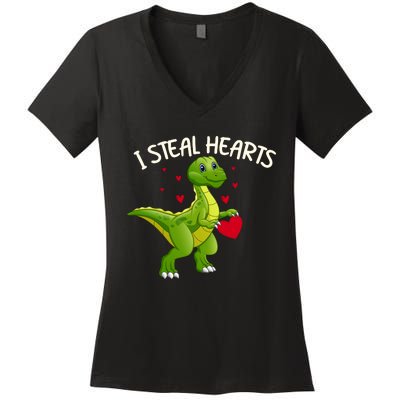 I Steal Hearts Valentine's Day Funny Women's V-Neck T-Shirt