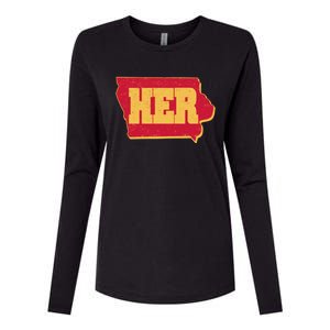 Iowa State Her Basketball Sports Fan Womens Cotton Relaxed Long Sleeve T-Shirt