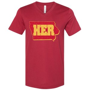 Iowa State Her Basketball Sports Fan V-Neck T-Shirt