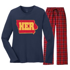 Iowa State Her Basketball Sports Fan Women's Long Sleeve Flannel Pajama Set 