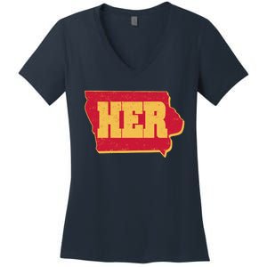 Iowa State Her Basketball Sports Fan Women's V-Neck T-Shirt