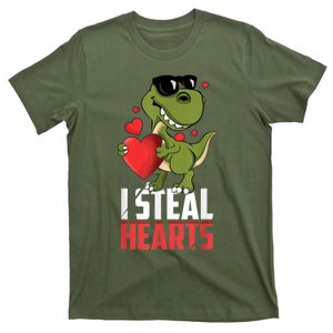 I Steal Hearts Cute Dinosaur Happy Valentines Day T-Shirt