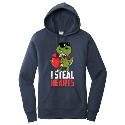 I Steal Hearts Cute Dinosaur Happy Valentines Day Women's Pullover Hoodie