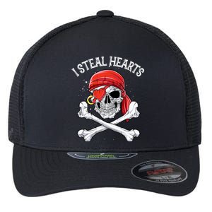 I Steal Hearts Valentines Day Pirate Gifts Boy Skull Flexfit Unipanel Trucker Cap