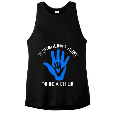 It Shouldn't Hurt To Be A Child Abuse Prevention Awareness Ladies PosiCharge Tri-Blend Wicking Tank