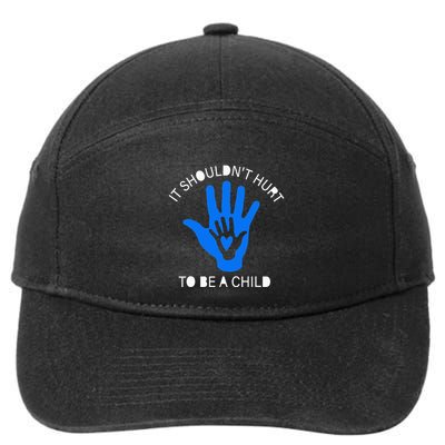 It Shouldn't Hurt To Be A Child Abuse Prevention Awareness 7-Panel Snapback Hat