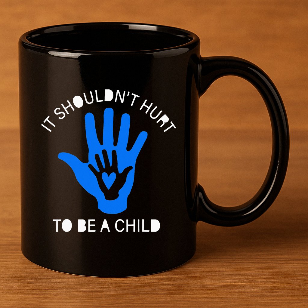 It Shouldn't Hurt To Be A Child Abuse Prevention Awareness 11oz C Handle Ceramic Mug