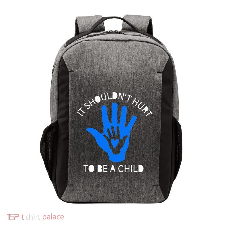 It Shouldn't Hurt To Be A Child Abuse Prevention Awareness Vector Backpack