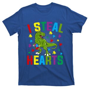 I Steal Hearts T Rex Dinosaur Autism Awareness Cool Gift T-Shirt