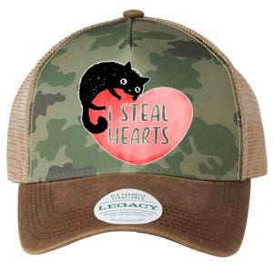 I Steal Hearts Cute Cat Valentin Quote Gift Legacy Tie Dye Trucker Hat