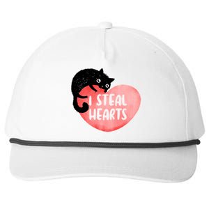 I Steal Hearts Cute Cat Valentin Quote Gift Snapback Five-Panel Rope Hat