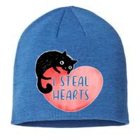 I Steal Hearts Cute Cat Valentin Quote Gift Sustainable Beanie