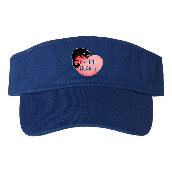 I Steal Hearts Cute Cat Valentin Quote Gift Valucap Bio-Washed Visor