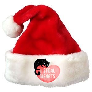 I Steal Hearts Cute Cat Valentin Quote Gift Premium Christmas Santa Hat