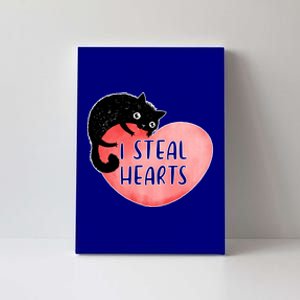 I Steal Hearts Cute Cat Valentin Quote Gift Canvas