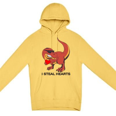 I Steal Hearts Dino Rex Funny Gift Premium Pullover Hoodie