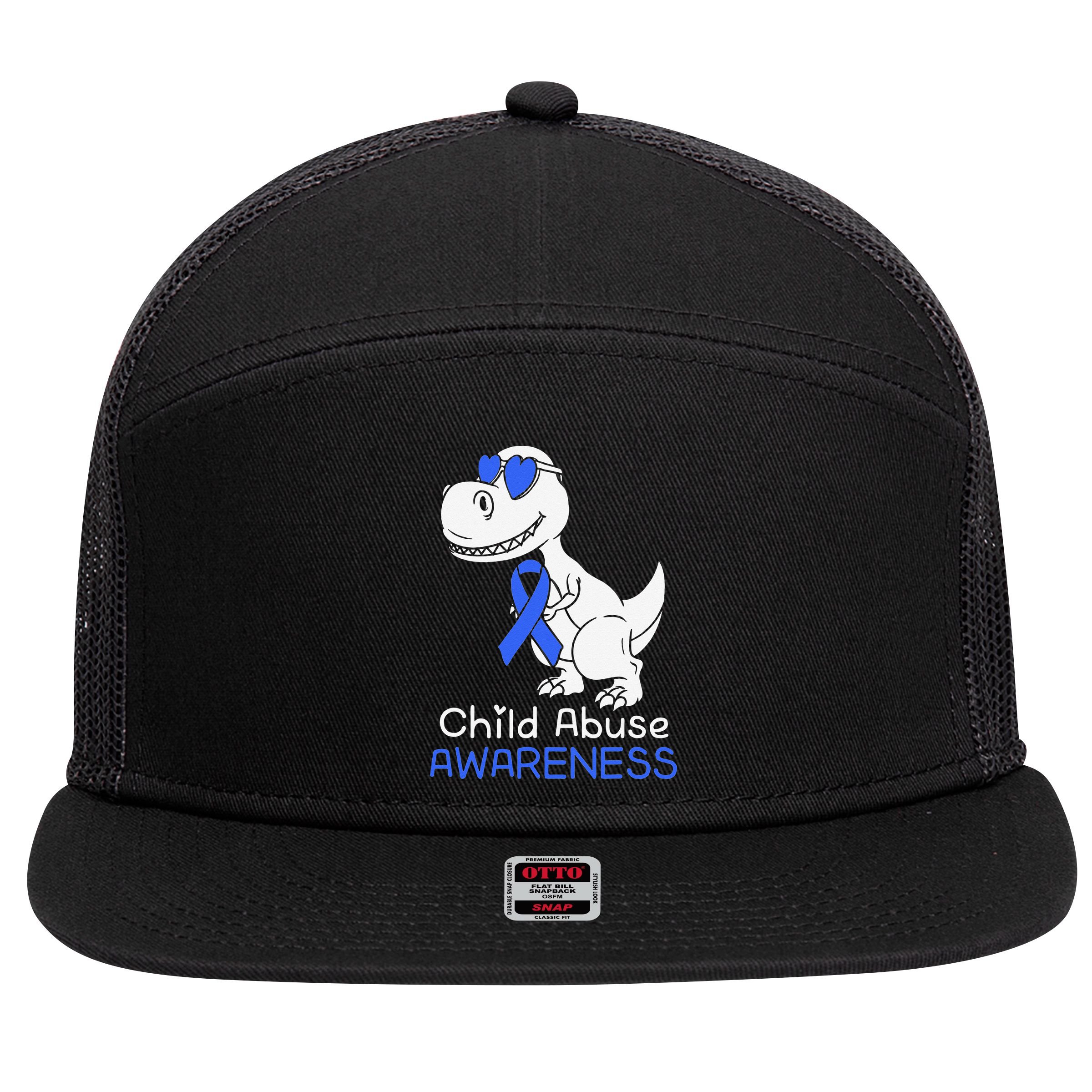It Shouldn't Hurt To Be A Child Abuse Prevention Awareness 7 Panel Mesh Trucker Snapback Hat
