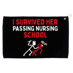 I Survived Her Passing Nursing School Graduate Nurse Grommeted Golf Towel