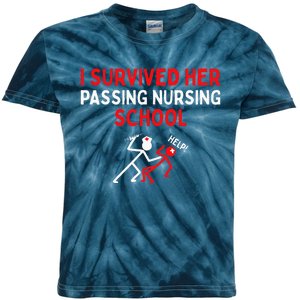 I Survived Her Passing Nursing School Graduate Nurse Kids Tie-Dye T-Shirt