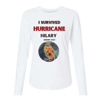 I Survived Hurricane Hilary California Strong Womens Cotton Relaxed Long Sleeve T-Shirt