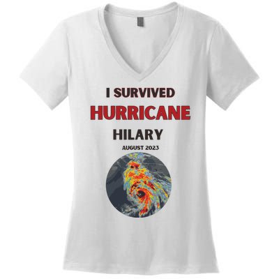 I Survived Hurricane Hilary California Strong Women's V-Neck T-Shirt