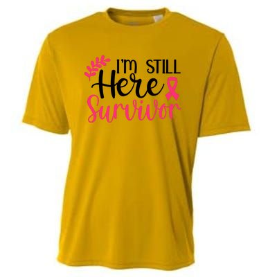 I'm Still Here Survivor Breast Cancer Awareness Cooling Performance Crew T-Shirt