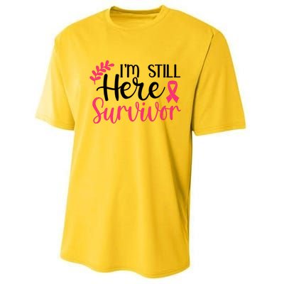 I'm Still Here Survivor Breast Cancer Awareness Performance Sprint T-Shirt