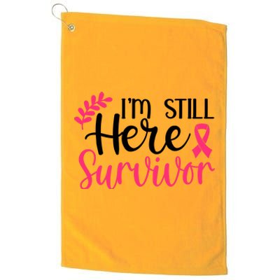 I'm Still Here Survivor Breast Cancer Awareness Platinum Collection Golf Towel