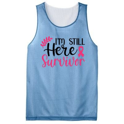 I'm Still Here Survivor Breast Cancer Awareness Mesh Reversible Basketball Jersey Tank